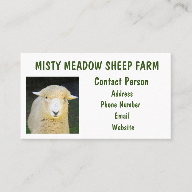 Sheep Farm Custom Business Card (Front)