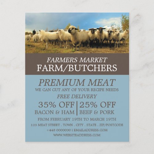 Sheep Farm Farmer  Butcher Advertising Flyer