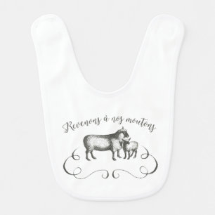 Sheep Farm Funny French Expression Vintage Style Bib
