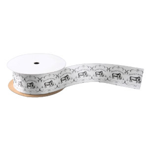 Sheep Farm Funny French Expression Vintage Style Satin Ribbon