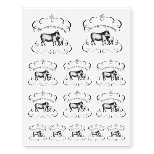 Sheep Farm Funny French Expression Vintage Style Temporary Tattoos