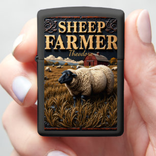 Sheep Farmer Black Headed Flock Zippo Lighter