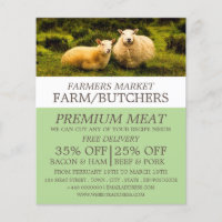 Sheep, Farmer & Butcher Advertising Flyer