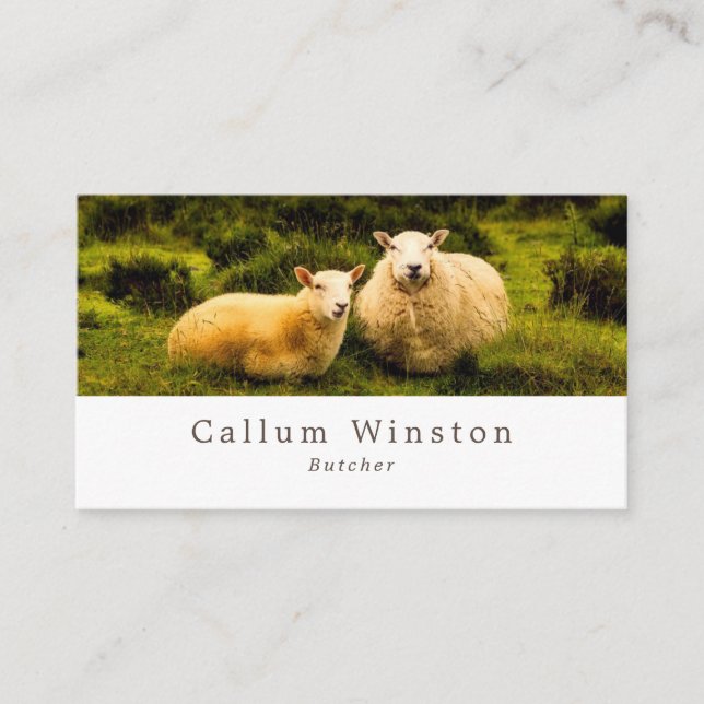 Sheep, Farmer & Butcher Business Card (Front)