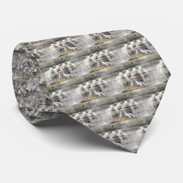 Sheep Flock Baby Lamb Neck Tie (Rolled)