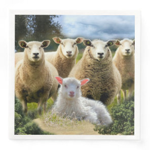 Sheep Flock Baby Lamb Paper Dinner Napkins