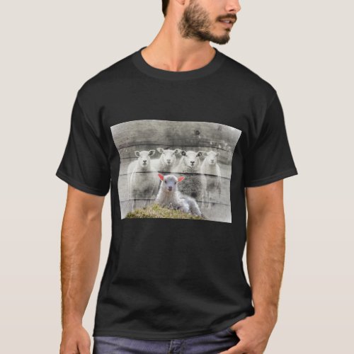 Sheep Flock Baby Lamb T_Shirt