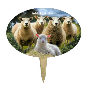 Sheep Flock Sheep Herd Baby Lamb Cake Topper