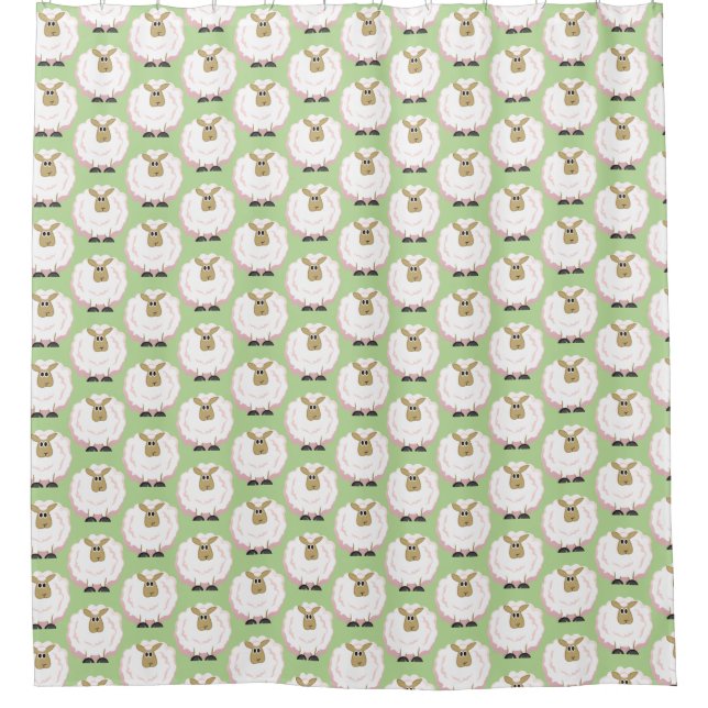 Sheep Flock Shower Curtain (Front)