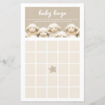 Sheep Gender Neutral Baby Bingo Game Card