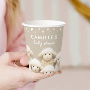 Sheep Gender Neutral Baby Shower Paper Cups