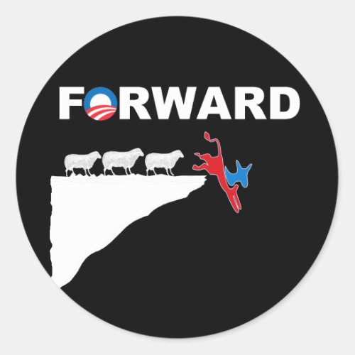 SHEEP GO FORWARD CLASSIC ROUND STICKER