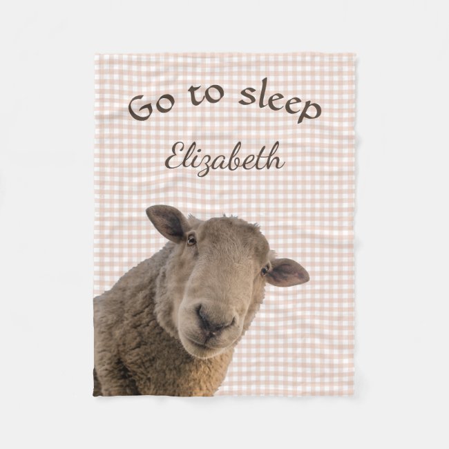 Sheep Go to Sleep Personalized Fleece Blanket