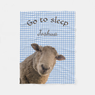 Sheep Go to Sleep Personalized Fleece Blanket