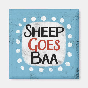 Sheep Goes Baa Refrigerator Magnet