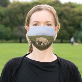 Sheep grass on North Sea Island Pellworm Adult Cloth Face Mask