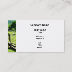 Sheep Grazing in Pasture Business Card