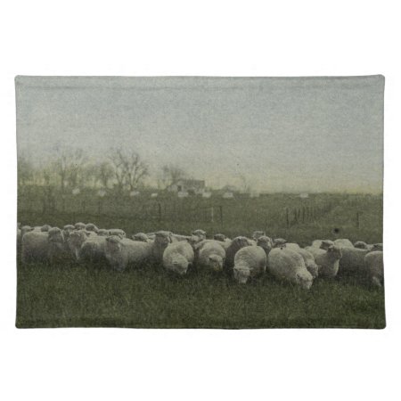 Sheep Grazing Photo 1918 Placemat
