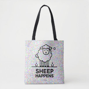 SHEEP HAPPEN Funny All-Over-Print Tote Bag
