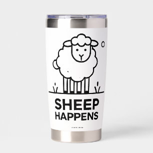 SHEEP HAPPEN Funny Steel Thermal Tumbler
