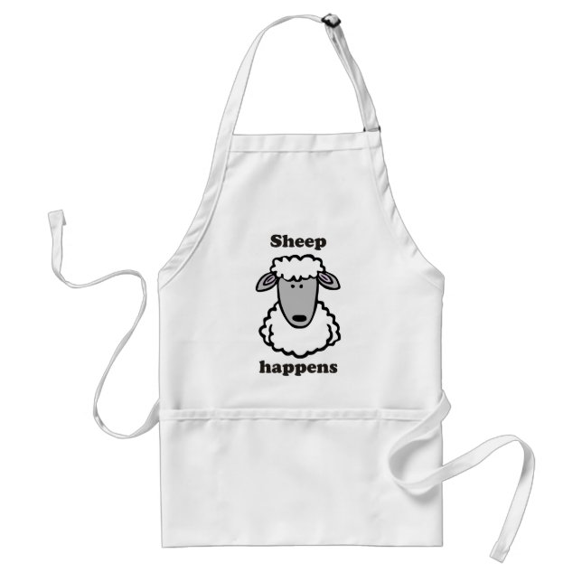 Sheep happens adult apron (Front)