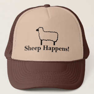 Sheep Happens Funny Sheep Pun Trucker Hat