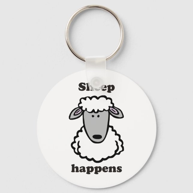 Sheep happens keychain (Front)