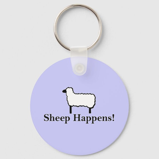 Sheep Happens! Keychain (Front)
