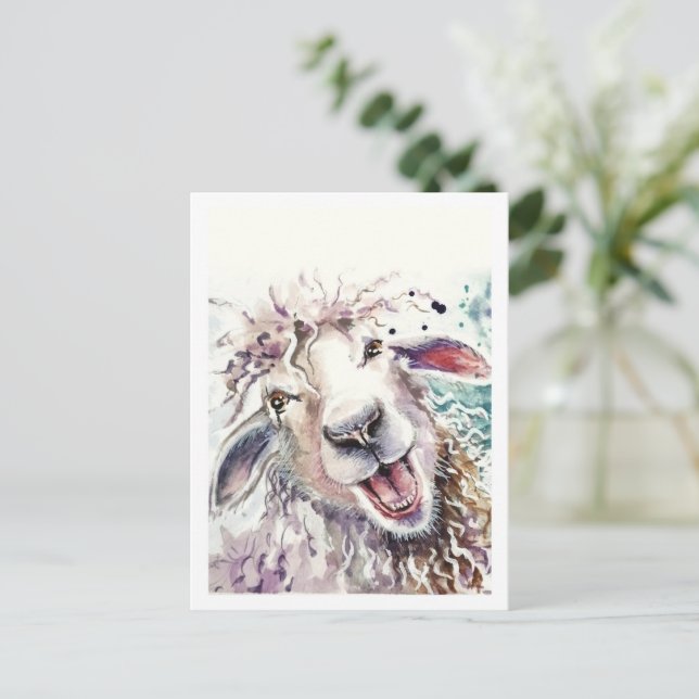 Sheep happy postcard (Standing Front)