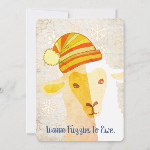 Sheep hat knitting crochet crafts Christmas card