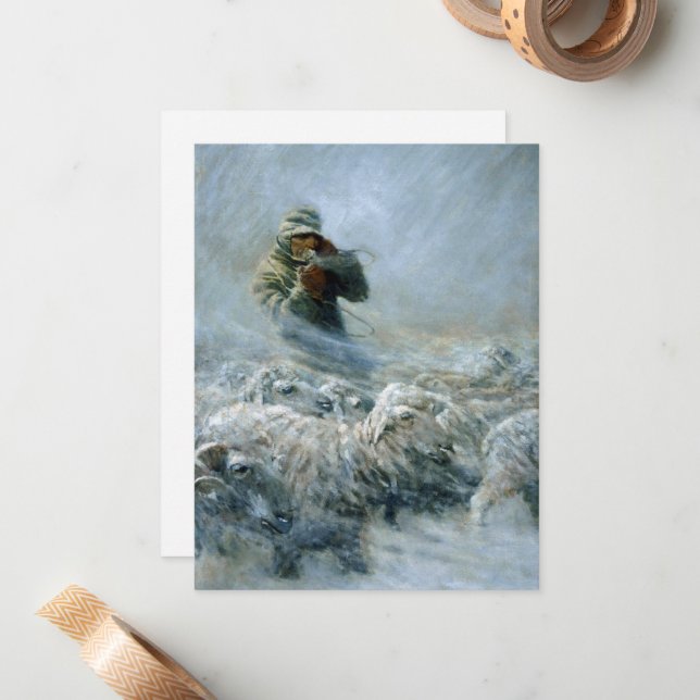 Sheep Herder, Storm by Newell Convers Wyeth Note Card (Front/Back In Situ)
