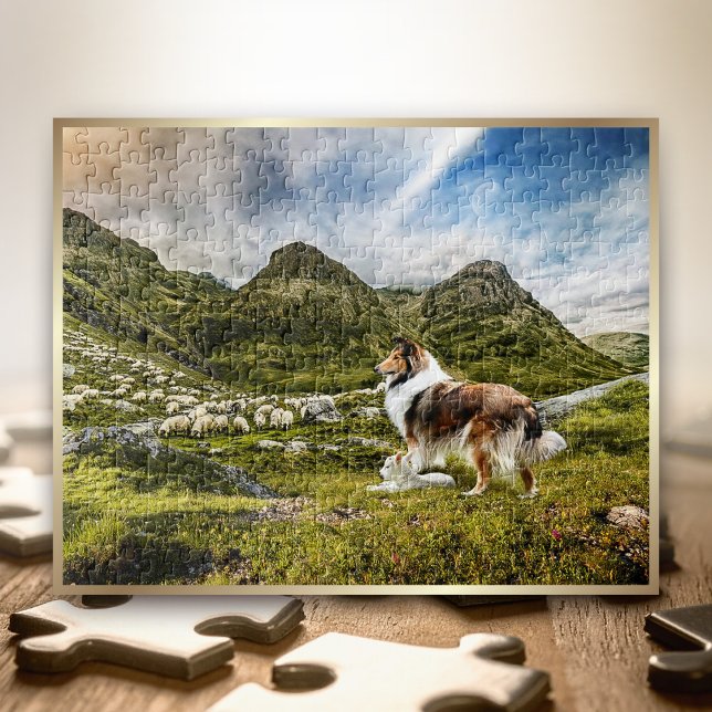 Sheep Herding Mahogany Sable Rough Collie - Jigsaw Puzzle (Creator Uploaded)