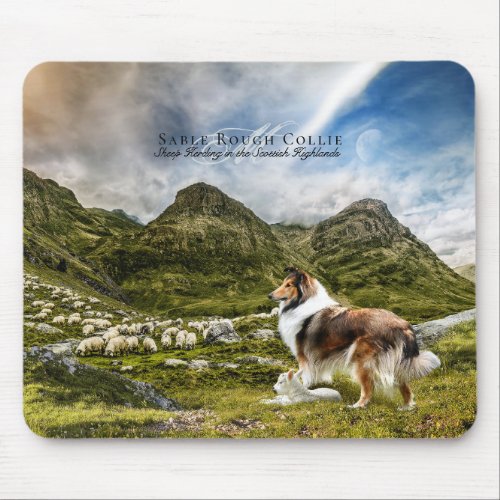 Sheep Herding Sable Rough Collie _ Personalized Mouse Pad