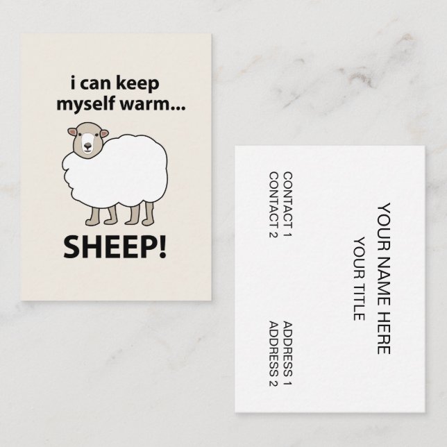 Sheep I Can Keep Myself Warm Sheep Business Card (Front/Back)