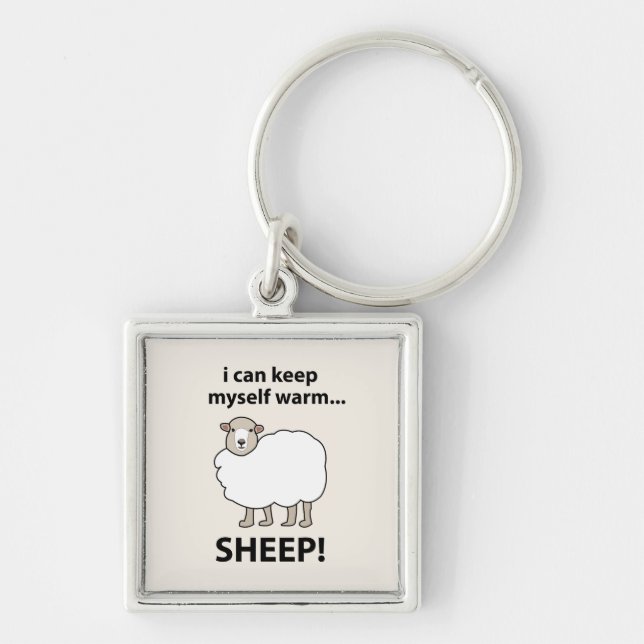Sheep I Can Keep Myself Warm Sheep Keychain (Front)