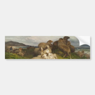 Sheep in a Meadow (by August Friedrich Schenck) Bumper Sticker