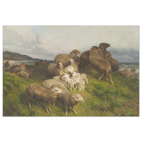 Sheep in a Meadow by August Friedrich Schenck Tissue Paper