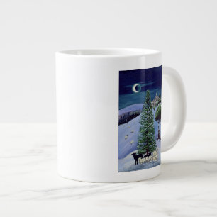 Sheep in a Winter Landscape Giant Coffee Mug