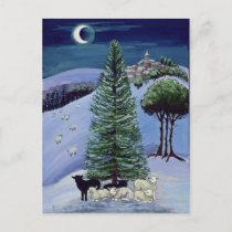 Sheep in a Winter Landscape Postcard
