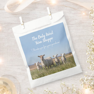 Sheep in Field Customer Thank You Wool Yarn Favor Bag