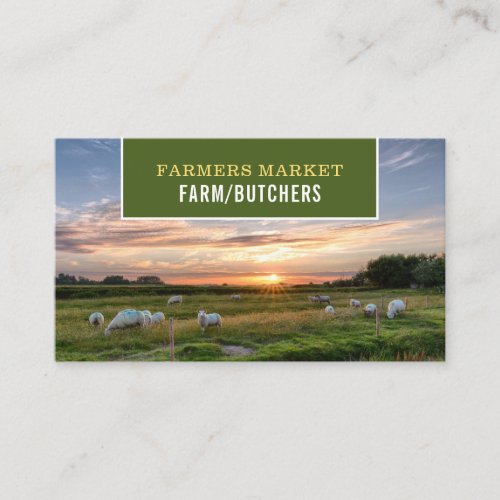 Sheep in Field Farmer  Butcher Business Card