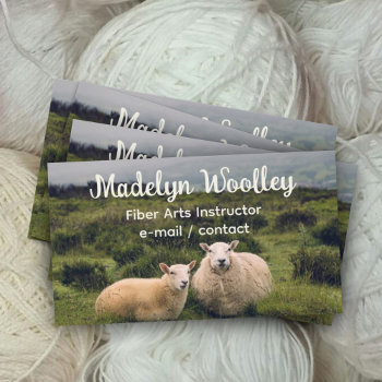 Sheep In Field Fiber Arts Wool Yarn Knitting Business Card by pamdicar at Zazzle