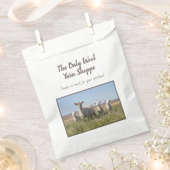 Sheep In Field Photo Template Customer Thank You Favor Bag by pamdicar at Zazzle