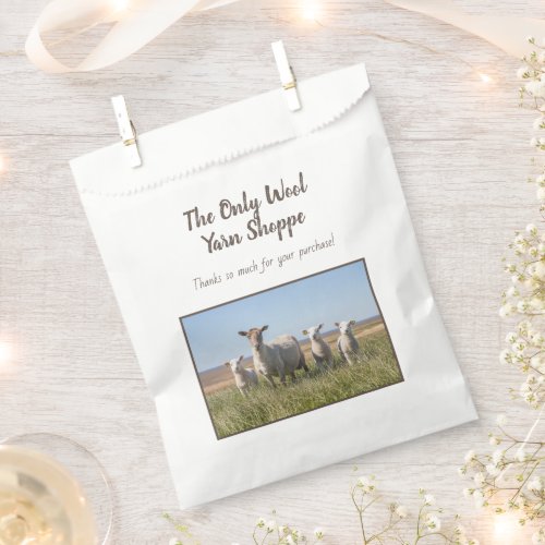 Sheep in Field Photo Template Customer Thank You Favor Bag