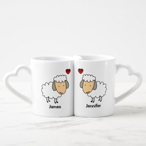 Sheep In Love Personalized Coffee Mug Set