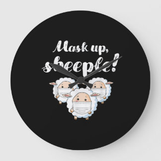 Sheep in mask | Animal Lovers Perfect Gift Large Clock