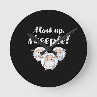 Sheep in mask | Animal Lovers Perfect Gift Round Clock