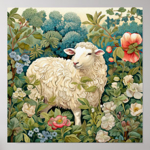 Sheep in Meadow Painting Poster