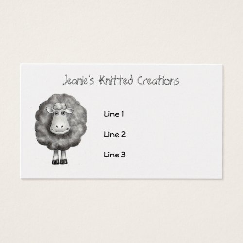 SHEEP in Pencil: Knitter, Crafter, Wool Business Card Template