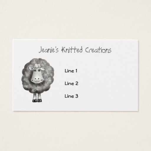 Customizable SHEEP in Pencil: Knitter, Crafter, Wool Business Card Template
